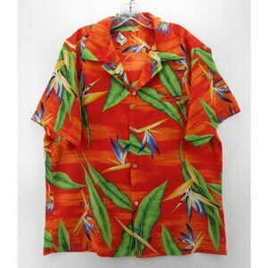 VINTAGE Kai Nani Shirt XL Hawaiian Bird Of Paradise Floral 60s 70s